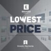 Sleek banner highlighting the lowest price offer for Envato Elements with digital asset icons.