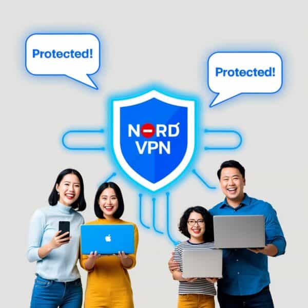 User accessing Nord VPN Yearly Shared Account on one device