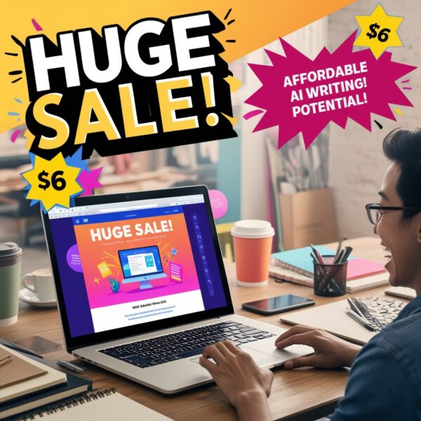 Image promoting a huge sale on HIX AI with a discount badge.