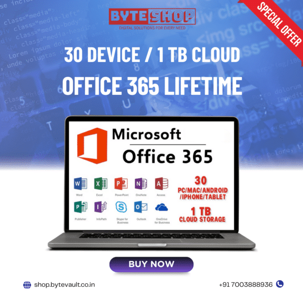 Microsoft Office 365 Lifetime Subscription (30 Devices) - Genuine License