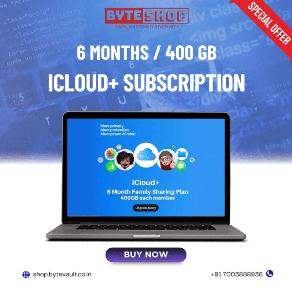 iCloud+ Subscription 6 Months 400GB Per User Plan on Apple devices