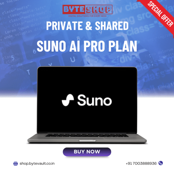 Suno AI Pro Plan interface showcasing key features