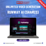 Runway AI Video Generator interface showcasing unlimited video creation on a shared account