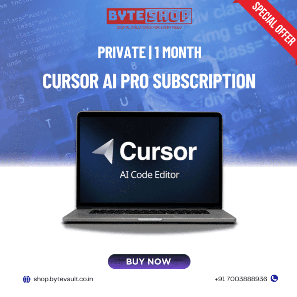 Cheapest Cursor AI Pro Subscription interface on laptop