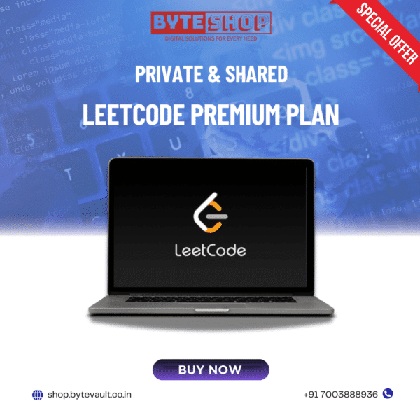 Leetcode Premium Subscription showcasing key features on a laptop