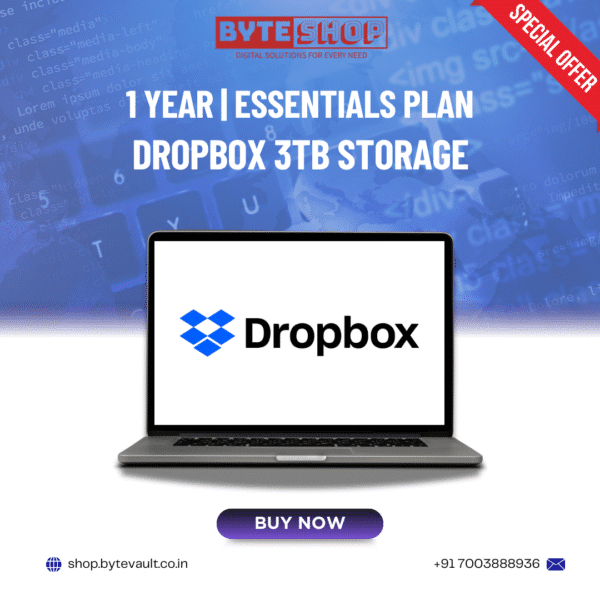 Best Dropbox Pricing Plan on laptop with Dropbox app and cloud icons