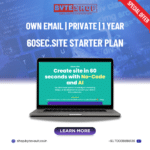 60sec.site Starter Plan website interface on laptop