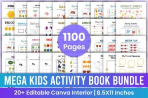 Mega Kids Activity Book Bundle – 1100+ Editable Canva Pages (KDP ...