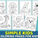 Simple kids coloring pages bundle – 350 illustrations