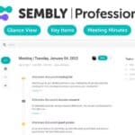 Sembly.ai Pro dashboard with AI meeting notes and chat